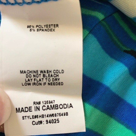 COCOMO 1X Blue Green Plus Size sleeveless
women's Blouse top tunic shirt - Picture 12 of 12